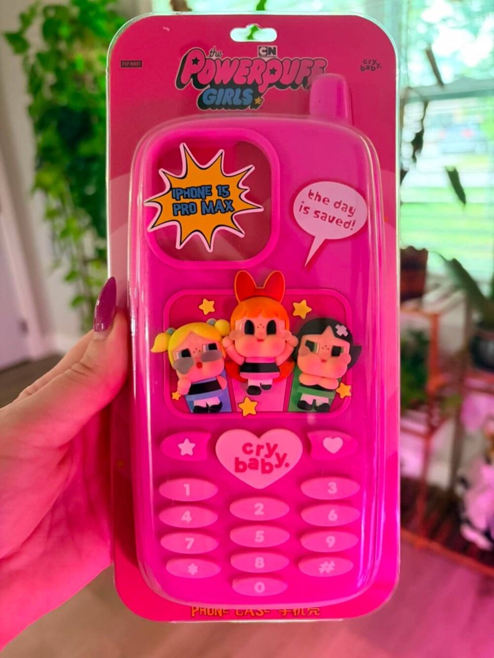 💖 POP MART Crybaby x Powerpuff Girls iPhone 15 Pro Max Phone Case – NEW Sealed
